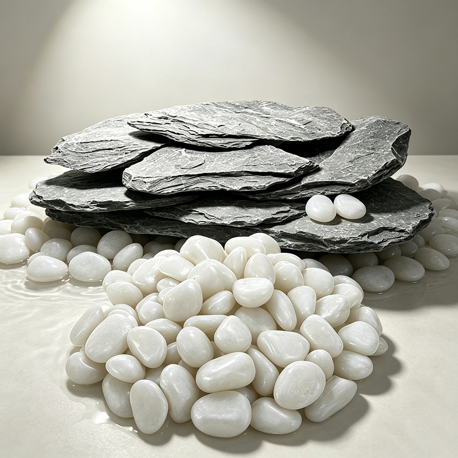 Aquarium Sand White - Zestaw dekoracji do akwarium 400g, kamienie